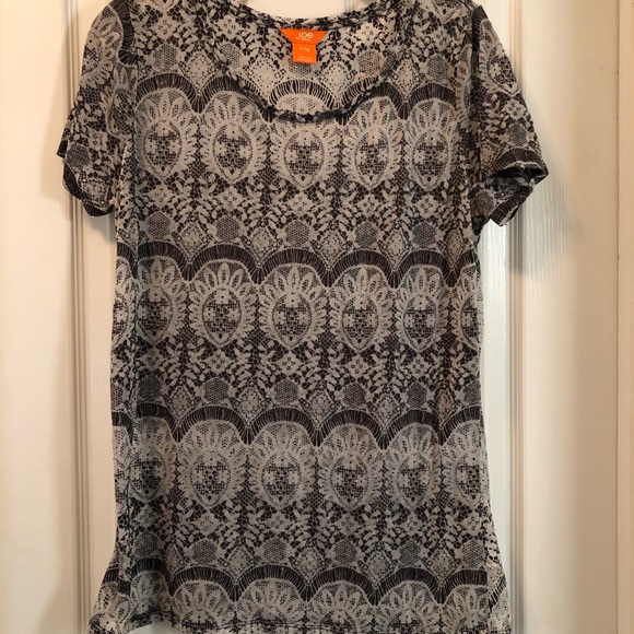 Joe fresh T-shirt black and white sheer size XL - Picture 9 of 11